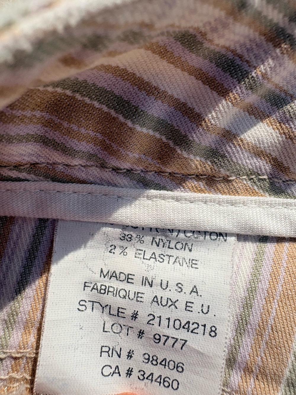 Theory Striped Capri Pants Lace-Up Beach Coastal Boho Size 6 Cream Green Pink - Picture 5 of 7
